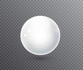 White ball. White Sphere on a transparent background Blank of white round sphere or 3d ball. Vector