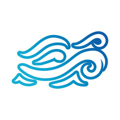 ocean water line gradient style icon