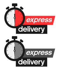 Fototapeta na wymiar Express Delivery. Stopwatch. Vector illustration