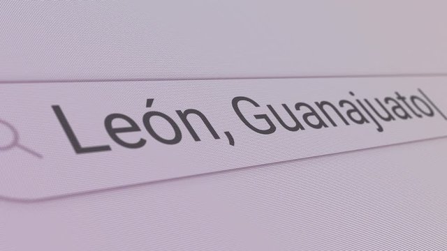 Leon Guanajuato Search Bar Close Up Single Line Typing Text Box Layout Web Database Browser Engine Concept