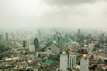 View of a skyscraper Baiyoke Sky. Aerial view of the megalopolis/ Bangkok