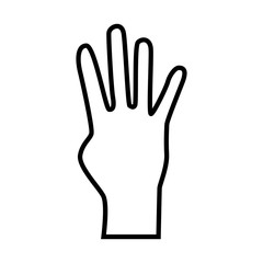 hand gesture line icon object