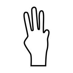 hand gesture line icon object