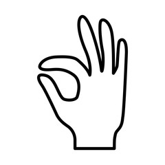 hand gesture line icon object