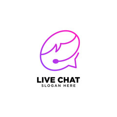 Live Chat Logo Design Template