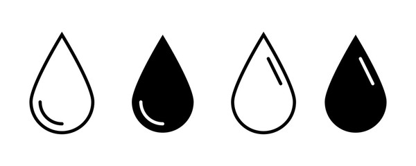 Water drop. Vector isolated icons. Abstract splash liquid shape. Vector water drop icons isolated collection.