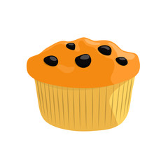 chocolate muffin isolated on white background
