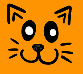 Stylized Adorable Orange Cat Background