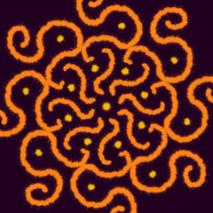 mandala orange circle pattern ornament