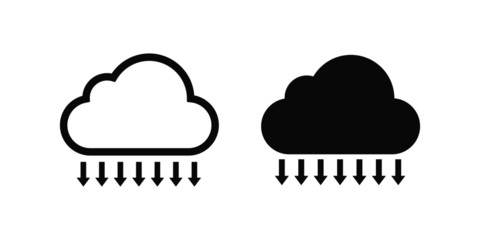 Cloud downloading icon, business symbol vector illustration for web and mobil app 