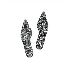 Trace of the restaurant chef. A unique imprint of a person’s shoes that determines his work. Vector illustration, isolated object on a white background.