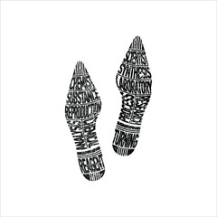 Trace of a chemist. A unique imprint of a person’s shoes that determines his work. Vector illustration, isolated object on a white background.