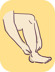 Musculoskeletal Ankle Pain Massage Illustration