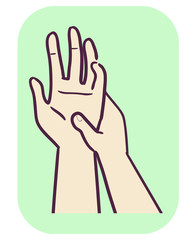 Musculoskeletal Hand Palm Massage Illustration