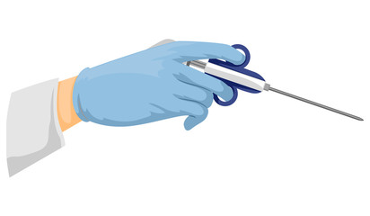 Hand Biopsy Needle Illustration