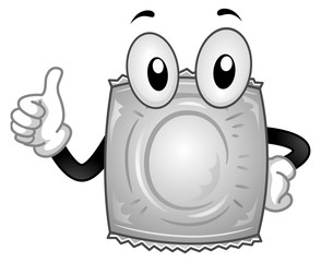 Mascot Condom Okay Illustration