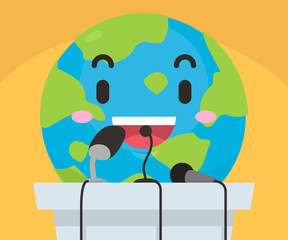 Mascot Earth Press Conference Illustration