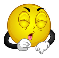 Smiley Mascot Cough Illustration