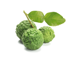 Bergamot  material of Essential Oils isolated on white background with clipping path.