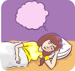 Pregnant Woman Dreams Illustration