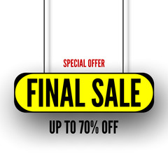 Special offer final sale banner. Vector illustration.