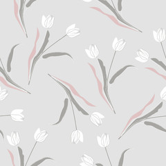 Spring seamless pattern with tulips