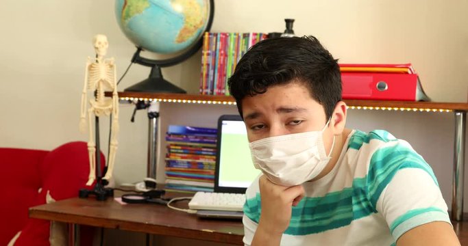 Home Isolation Concept  Epidemic Infection Covid-19 Distance Education At Home
