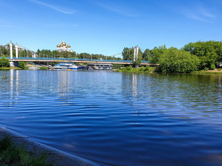 Yaroslavl; on Kotoroslnaya the waterfront from the island of the island