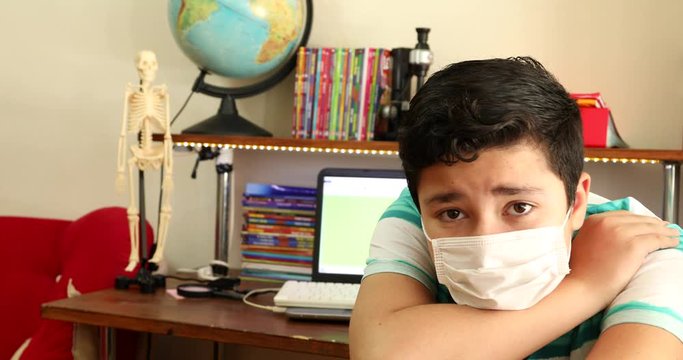 Home Isolation Concept  Epidemic Infection Covid-19 Distance Education At Home