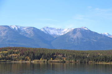 Mountains Beyond The Lake, Jasper National Park, Alberta