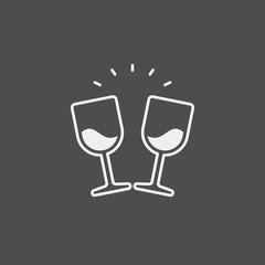 Wineglass flat vector icon. Drink flat vector icon