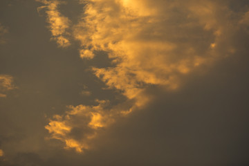abstract background view of the colorful twilight sky.In the evening, the colorful changes (pink, orange, yellow, purple, sky) merge into the beauty of nature