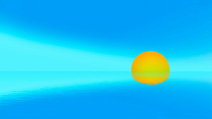 Sea sun sky summer drawing illustration image