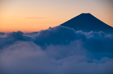 富士山, 雲海, 朝焼, 風景, 日の出