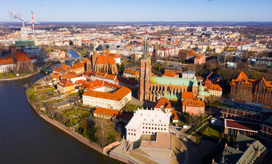 Fototapeta na wymiar Wroclaw with Cathedral of St. John the Baptist