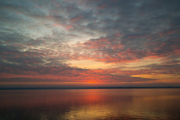 sunset over the river