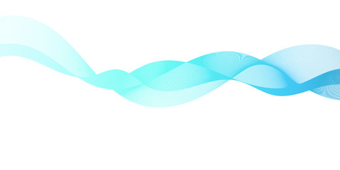 Obraz premium Abstract blue wavy, vector background for business presentation
