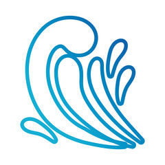 water wave ocean line gradient style icon