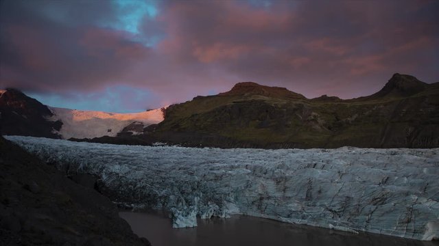 Iceland Glacier Sunset time lapse