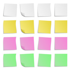 Set of colored paper stickers. Vector illustration