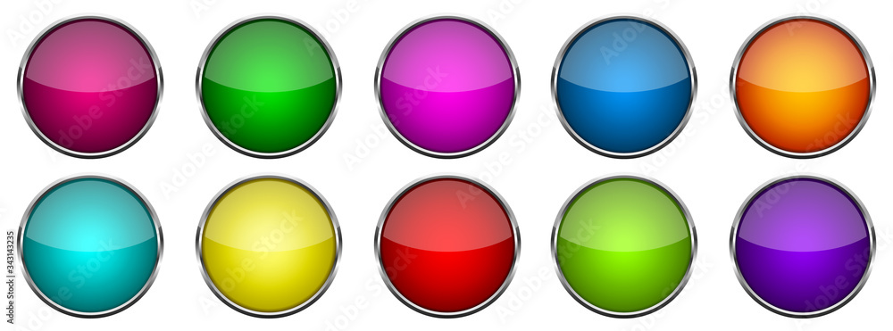 Canvas Prints set of bright glossy buttons. vector illustration.