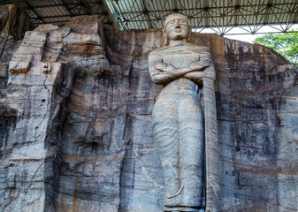 Buddha standing in rock Gal Vihara, Polonnaruwa, Sri Lanka