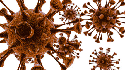 Coronavirus danger and public health risk disease and flu outbreak. Dangerous virus as a 3d rendering.