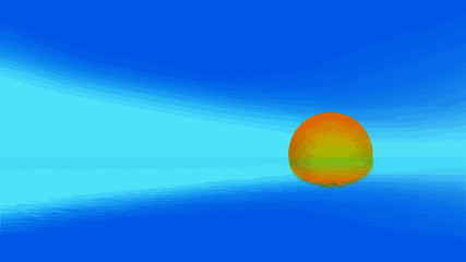 Sea sun sky summer vector drawing illustration image