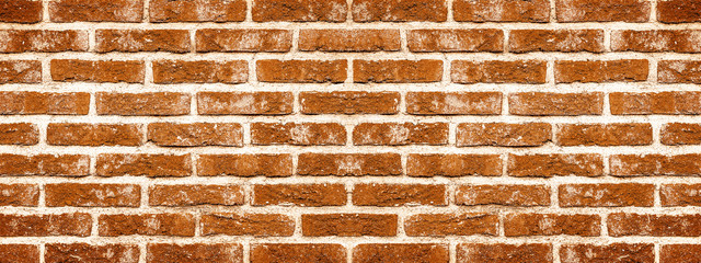 Brown rustic brick wall texture background banner panorama
