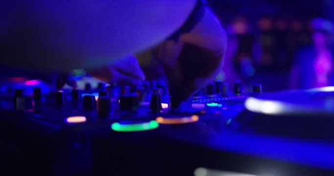 4K Slow Motion - DJ Turning Knobs