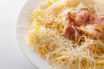healthy salad in a white plate on a white background. Healthy eating Salad close up