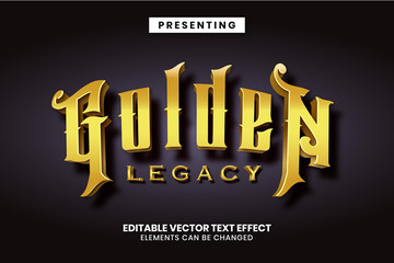 Editable text effect - Golden legacy luxury game style