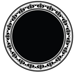 round frame with floral ornament