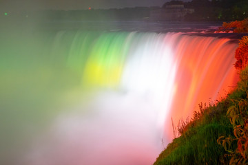 Niagara falls light up in Canada